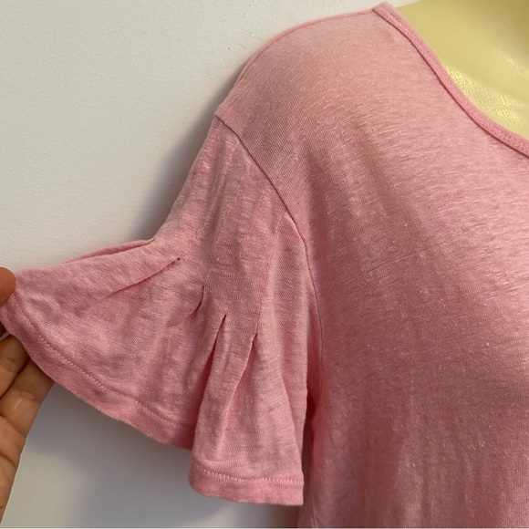 J. Crew Pink Pintuck Fluttery Short Sleeve Top size S - Picture 5 of 5